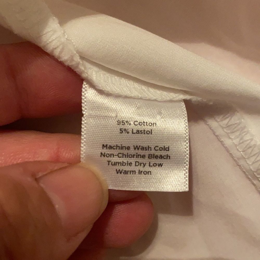 Solid White Talbots Stretch Convertible Blouse - image 7